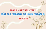 Bài 3.1 trang 51 SGK Toán 8 tập 1 Kết nối tri thức